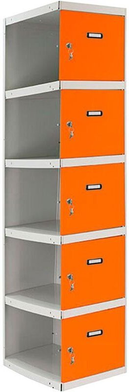Simonrack Industrieller Schrank Grau und Orange mit 5 Türen aus Metall