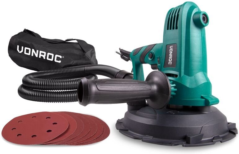 Vonroc - Wandschleifer/Deckenschleifer 750 w – Ideal für Wand und Decke – 180 mm Scheibendurchmesser – Soft Start – Kons...