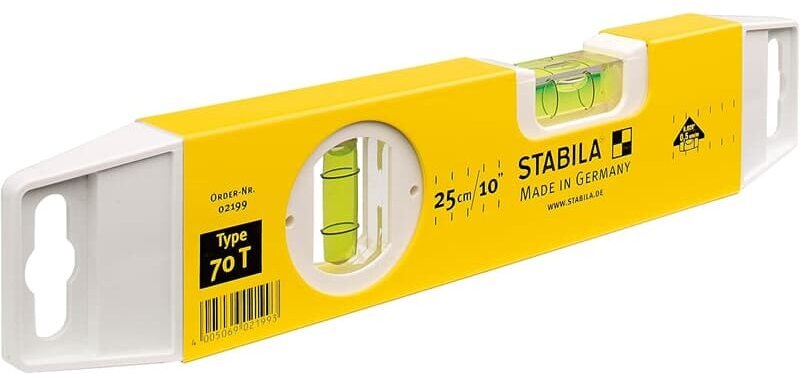 Stabila Wasserwaage Type 70 T Aluminium Richtwaage Messwerkzeug 25 cm, Ausführung: Type 70 T, 25 cm