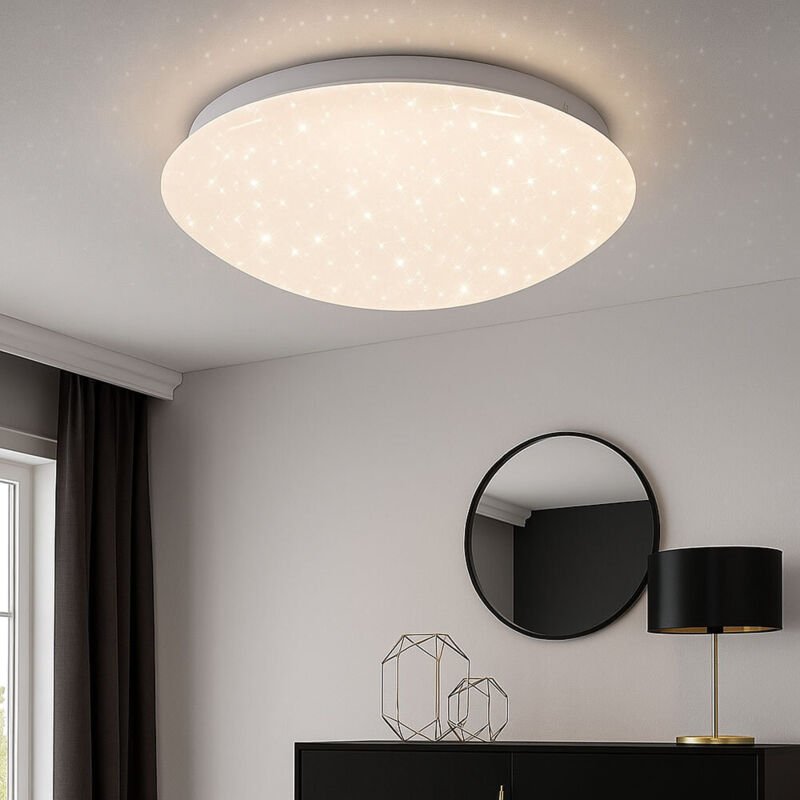 Briloner - stelo led Deckenleuchte Bad, IP44 Spritzwasserschutz, Sternendekor, Dimmbar in 2 Stufen, warmweißes und neutr...