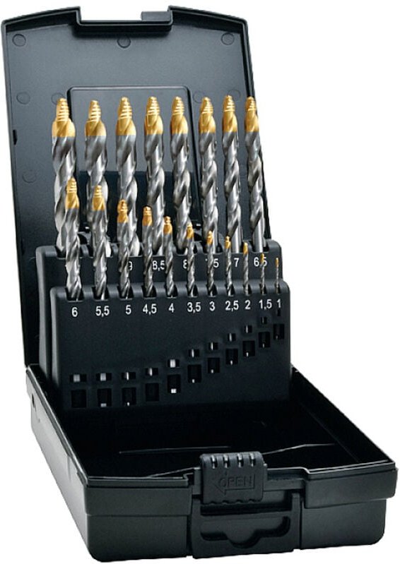 74561 hss tin-tip Spiralbohrer din 338 1 Set - Exact