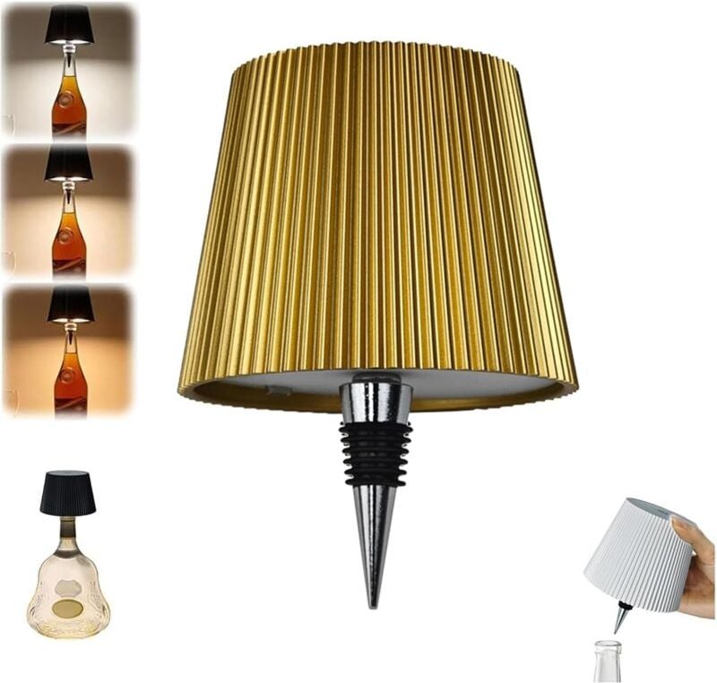 Odipie - Kabellose Flaschenlampe, 1200 mAh wiederaufladbare kabellose Tischlampe, moderne dekorative LED-Lampe, kabellos...