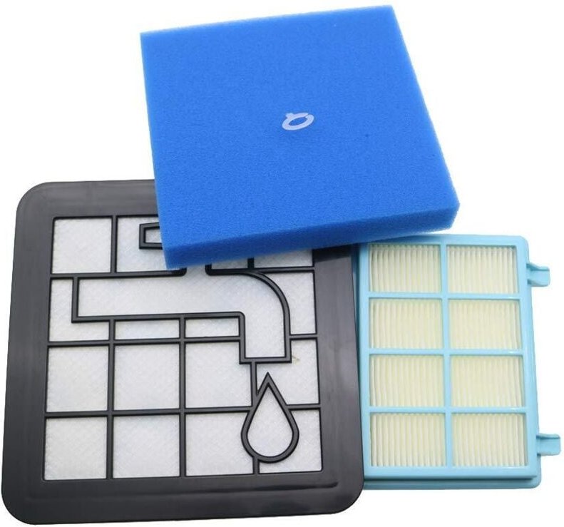 Washable Foam Filter Kit for Philips Power Pro Compact FC9331/09, FC9332/09, FC8010/01, FC8010 Vacuum Cleaner