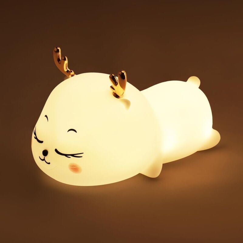 Baby-Nachtlicht, Nachttischlampe aus Silikon, wiederaufladbares Kinder-Nachtlicht mit 4 Beleuchtungsmodi für Kinder, Erw...