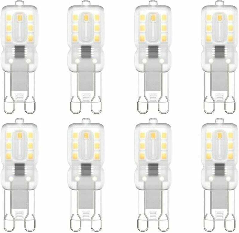 Shining House - Set mit 8 G9-LED-Leuchtmitteln, G9-LED, 220 v, Naturweiß 5500 k, 3 w, Halogenäquivalent 30 w [Energiekla...