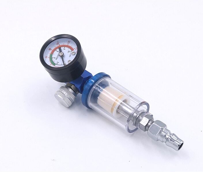 Sprühluftregler für Luftkompressorpistole + Ölabscheider, Filter, Wasserabscheider mit Düse, Lackierpistolen-Zubehör (G1...