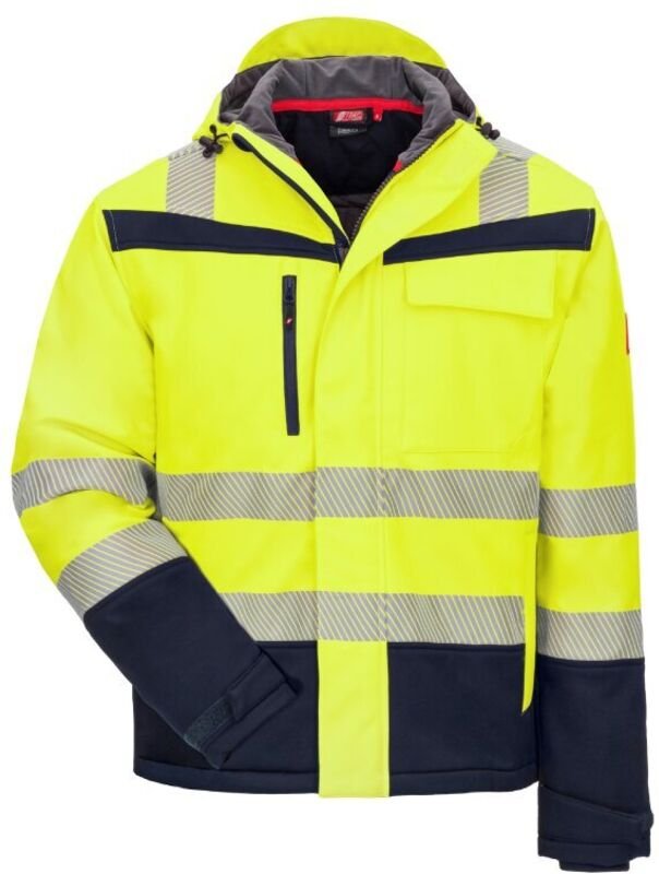 Warnschutz-Softshelljacke Motion Tex Viz Plus 7175 Gr. S neongelb/marineblau
