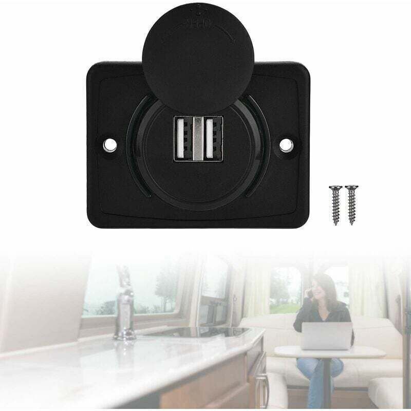 Versenkte 12-V-USB-Kfz-Buchse, USB-Ladegerät fürs Auto, Dual-USB-Ladebuchse mit 2 Anschlüssen, USB 3,1 A 12 V LED-Ladepa...