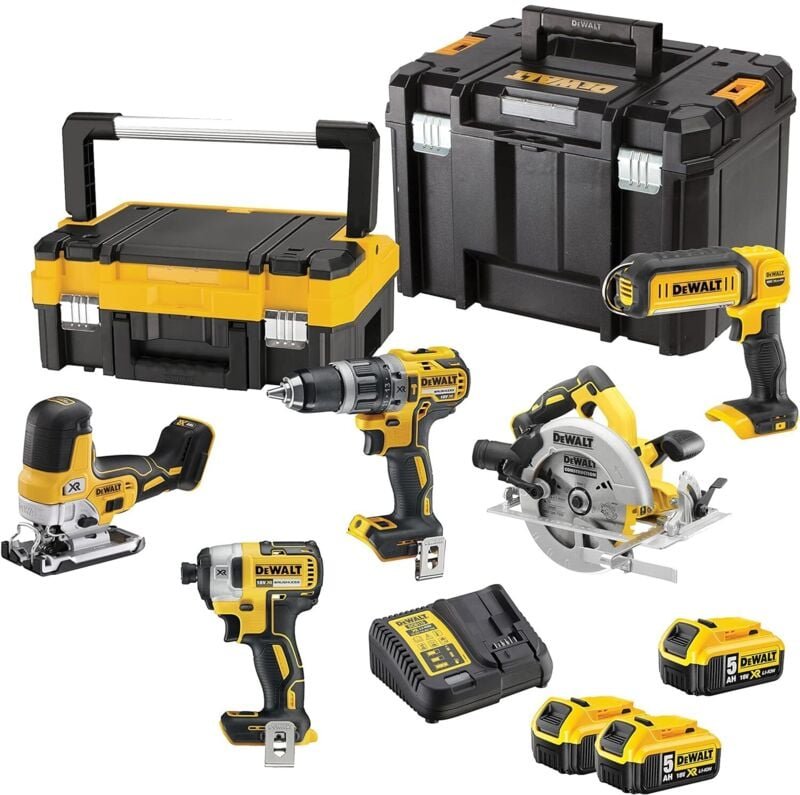 DeWALT DCK500P3T AKKU KOMBOPACK 18V 5Ah 5-tlg DCD796 DCF887 DCS570 DCS335 DCL050