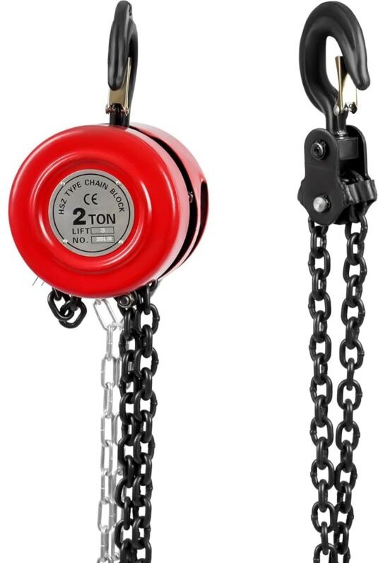 Kettenzug mit einer Tragfähigkeit von 2000 kg und einer Kettenlänge von 3 m, einfaches Heben von Lasten, manueller Seilz...
