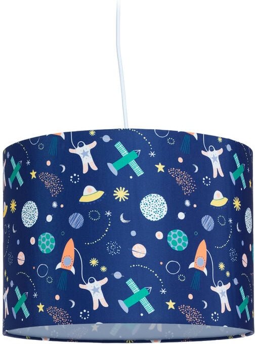 Hängelampe Kinderzimmer, Weltraum-Motiv, HxD: 155 x 35 cm, Pendelleuchte Mädchen & Junge, Kinderlampe, bunt - Relaxdays
