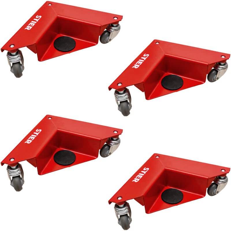 Eckenroller-Set Tragkraft 150 kg mit Gummi-Rollen, Schwerlastrollen für Möbel, Transportrolle aus Stahl-Schweißkonstrukt...