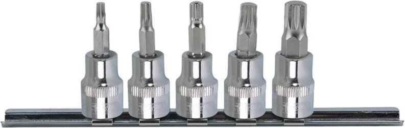 3/8' CHROMEplus Bit-Stecknuss-Satz xzn, 5-tlg M4-M10