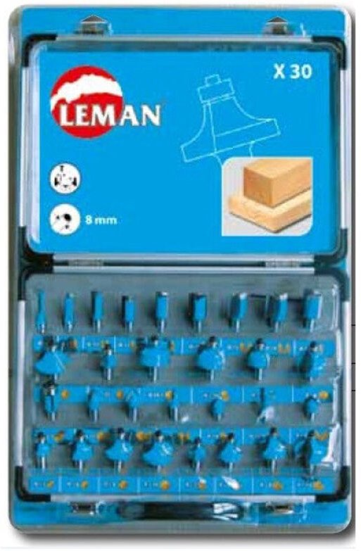 Set mit 30 Oberfräsenbohrern Leman DEF.428.30 Q8mm - 428.700.30