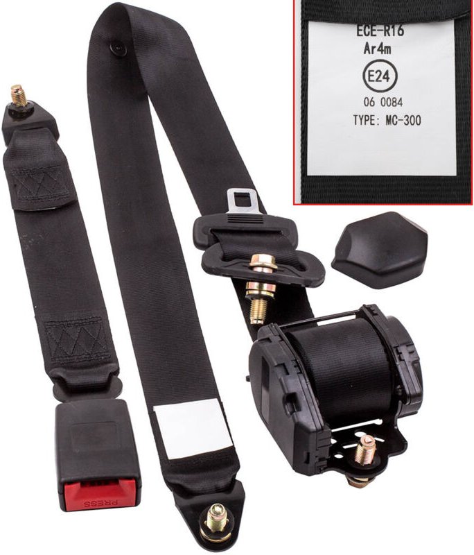 BFO - Automatikgurt Sicherheitsgurt 3-Punkt 3 Meter Universal Gurtpeitsche Beckengurt