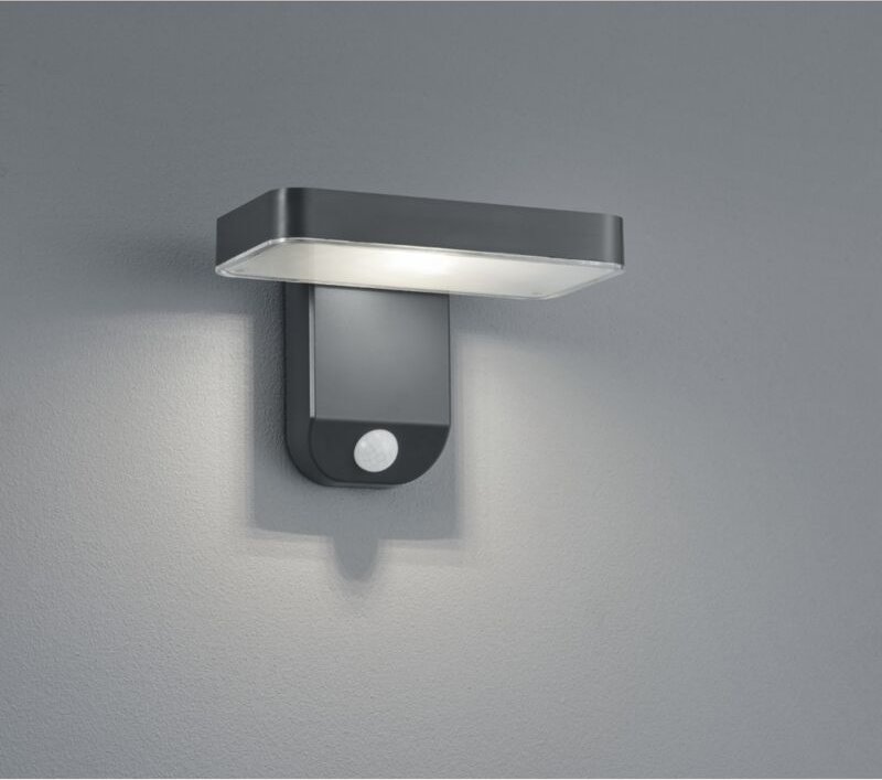 Wandleuchte Esquel Led Anthrazit IP44 Mit Bewegungssensor Solarenergie Trio Beleuchtung