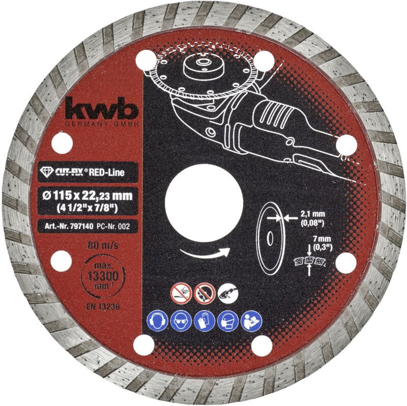 KWB CUT-FIX® Red-Line DIAMANT Trennscheiben, ø 115 mm - 797140