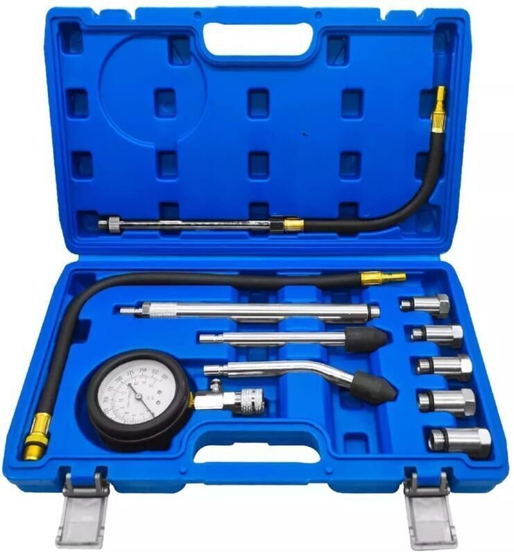 Kompressionsprüfer für Autos, 11-teiliges Set mit Kompressionsprüfern für Benzinmotoren, digitales Kompressionsmessgerät...