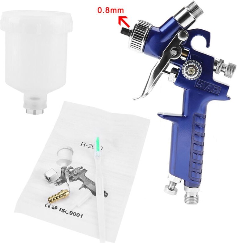 Zoternen - H-2000A Professionelle pneumatische Spritzpistole mit 0,8-mm-Düse und 125 ml für die Autolackreparatur (0,8 m...