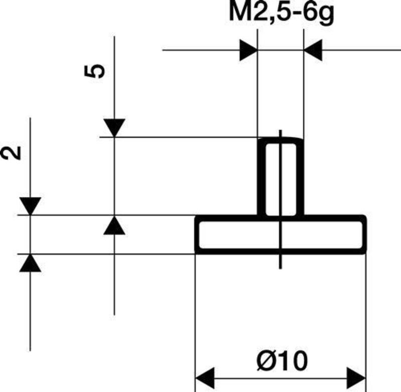 Messeinsatz ø 30 mm plan M2,5 Stahl passend zu Messuhren
