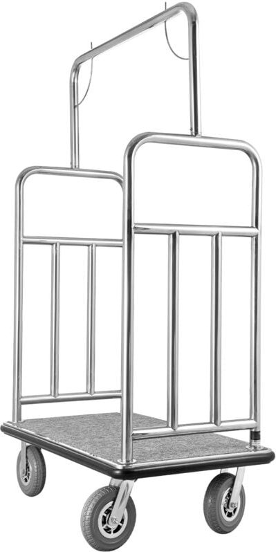 Mophorn - Hotelgepäckwagen mit 544 kg Tragkraft, Transportwagen mit grauem Teppichboden und 20 cm Gummirädern, geeignet ...