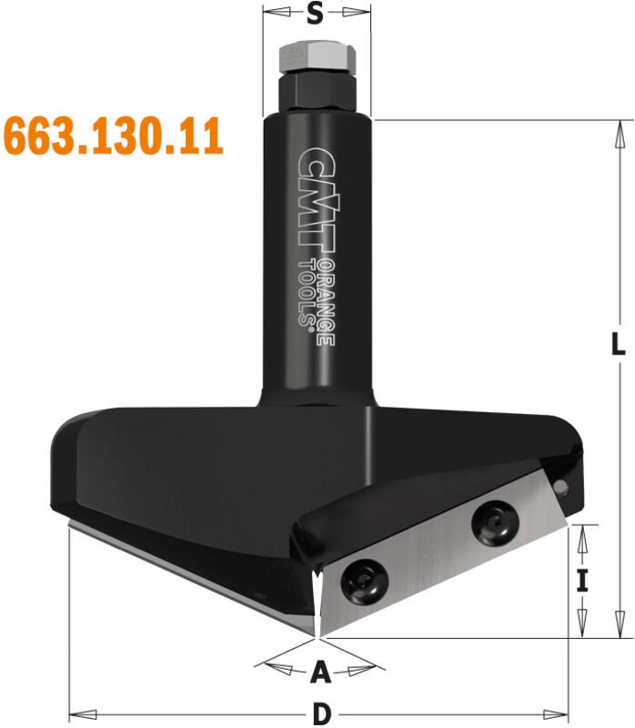 663.130.11 V-förmiger Fräser 130° C/COLOR HW Z2 S=20 D=91x20x95 DX