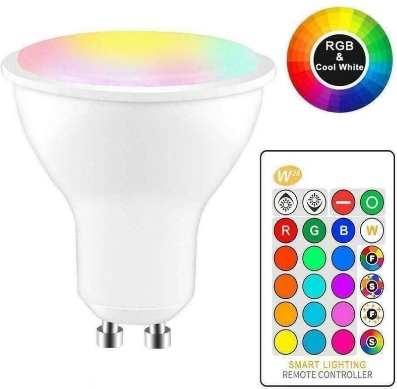 Trade Shop Traesio - Trade Shop - rgb+white faretto 5W GU10 lampadina led telecommention cromoterapia -