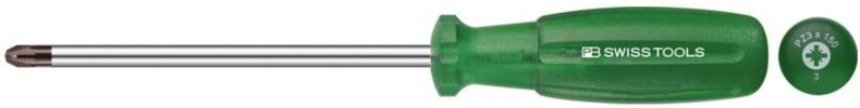 PB Swiss Tools Pozidriv-Schraubendreher, mit "Multicraft"-Kraftheft, Kreuzschlitzgröße PZ2