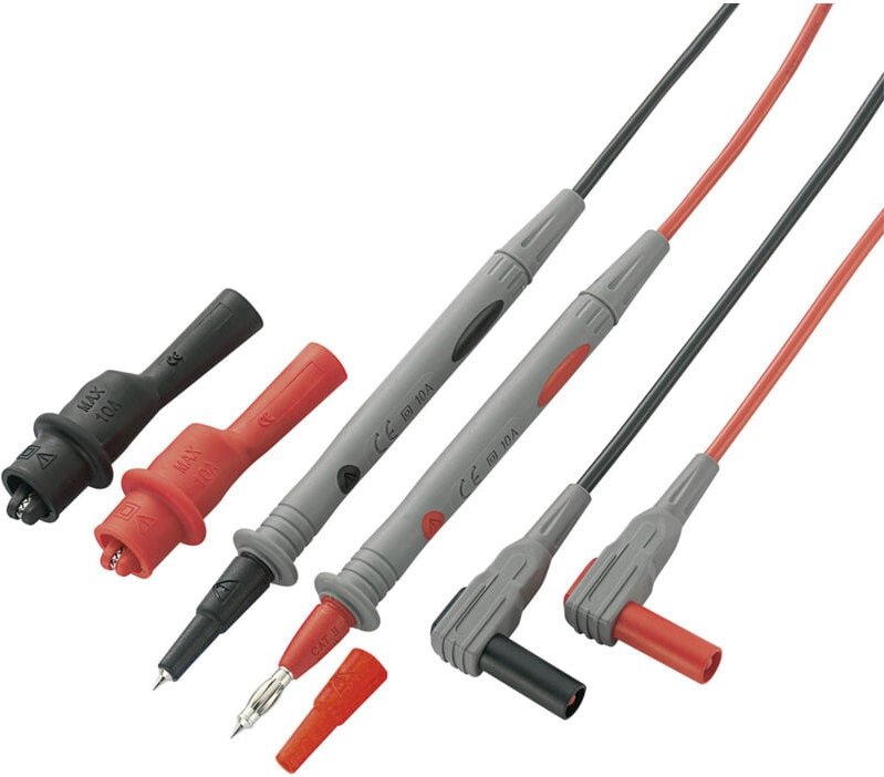 Voltcraft - MS-2 Sicherheits-Messleitungs-Set Lamellenstecker 4 mm Prüfspitze Schwarz, Rot 1 Set