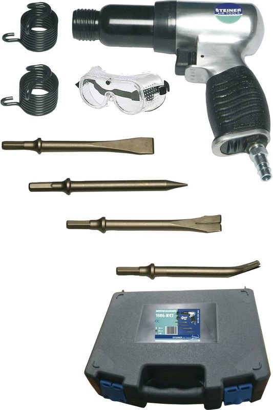 Steiner - Druckluft Meißelhammer Luftanschluss 1/4' Arbeitsdruck 6,3 bar, 7-teilig