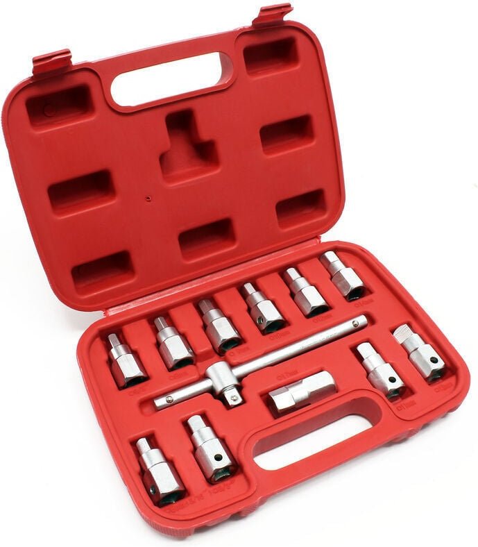 ZVD 12-teiliger Ölablass-Steckschlüsselsatz, Schraubenschlüsselsatz, Werkzeug für Auto- und Kfz-Öl