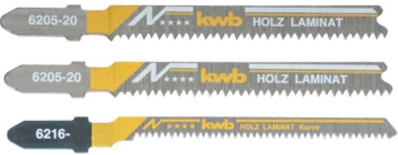KWB - 622320 Stichsägeblatt-Set, laminat, Holzbearbeitung, Bi-Metall, 2 x fein, 1 x Kurve 3 St.
