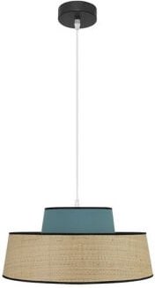 Fabrilamp - Verstellbare Hängeleuchte Modell Jia 1Light Natur/Türkis