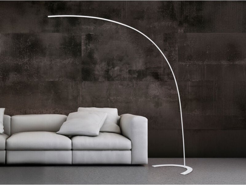 Trio - led Bogenlampe shanghai dimmbar, 200cm Ausladung, Metall weiß