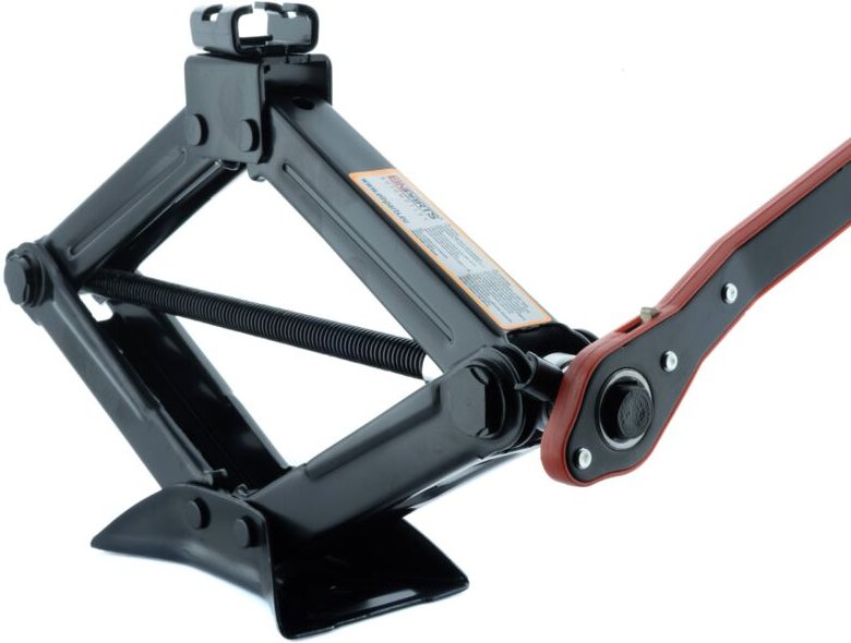 Thumbnail - 1,5-Tonnen-Kompakt-Trapezwagenheber mit Ratschenschlüssel und Handschuhen