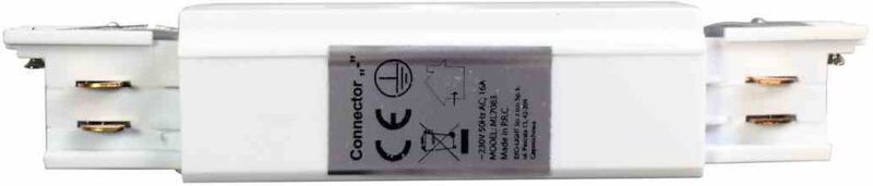 Schienenleuchten-Lampenverbinder weiß 3-Phasen Typ: gerade