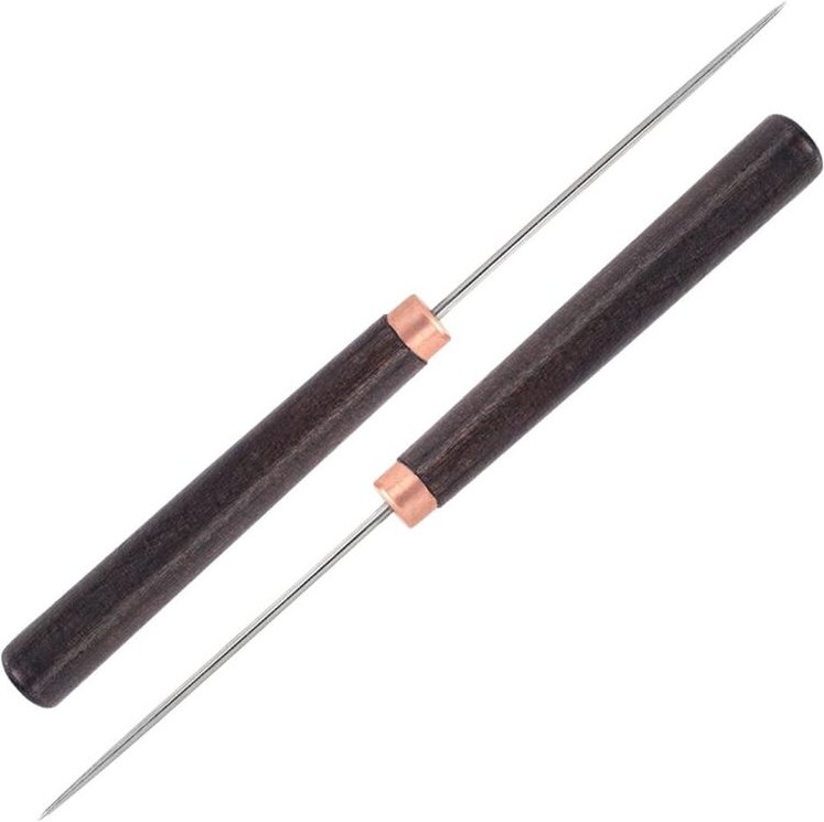 2 Stück Ahle-Werkzeug mit Holzgriff, Leder-Stanzwerkzeug, schlanke Kratzahle, Reparatur für Handwerk