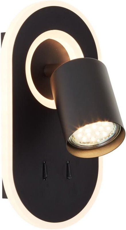 Brilliant - Lampe, Kimon led Wandspot schwarz, 1x PAR51, GU10, 5W geeignet für Reflektorlampen, Kopf schwenkbar