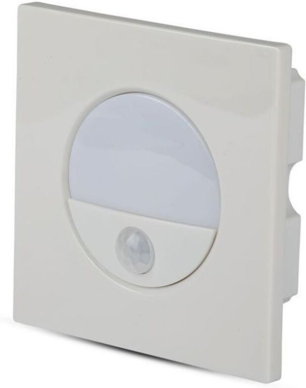 V-TAC 3W quadratische LED-Einbauleuchte mit Sensor, Weiß, Naturweiß