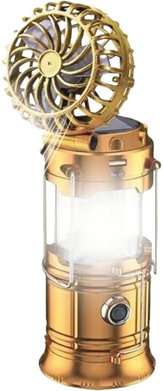 Solar-Campingleuchte mit eingebautem Ventilator Solar-Campingventilator Außenleuchte mit Kühlausrüstung zum Angeln, Stra...