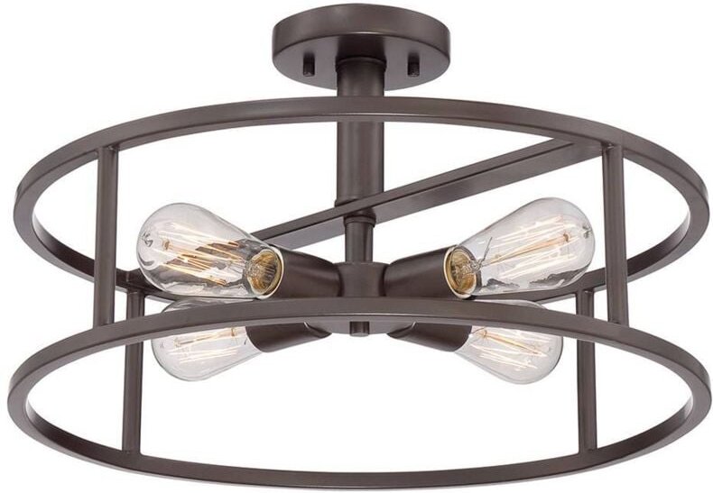 Elstead - New Harbor - 4 Light Semi Flush Deckenleuchte Western Bronze, E27