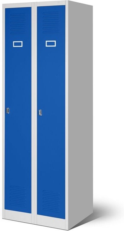 Kleiderspind Stahlspind Garderobenschrank Spind Pulverbeschichtung Flügeltüren, Lüftungsschlitzen, 2 Abteile Trennwand 1...