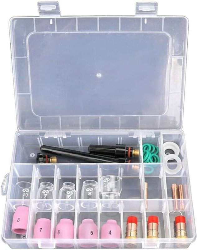 31-teiliges WIG-Schweißbrenner-Gasobjektiv – WP-17/18/26 WIG-Schweißbrenner-Zubehörset – Gasobjektiv für Stubby Nr. 12