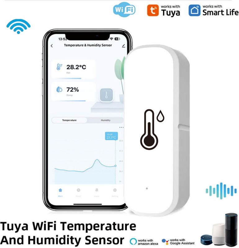 WiFi-Thermometer Hygrometer (1er Pack) - Innen-/Außensensor App-Alarme für Gewächshaus, Weinkeller & Co.