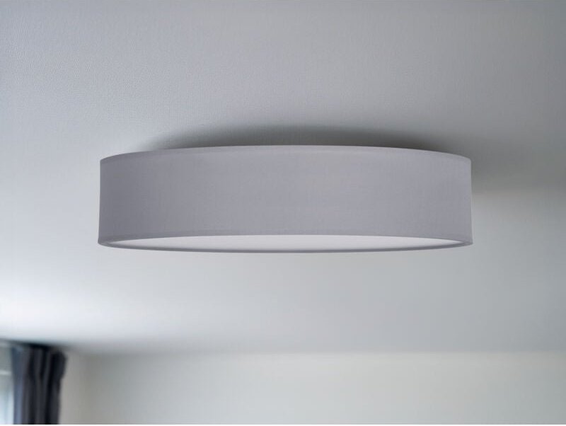 Smartwares - Deckenlampe ceiling dream, Stoff Grau / Abdeckung satiniert, ø 50cm