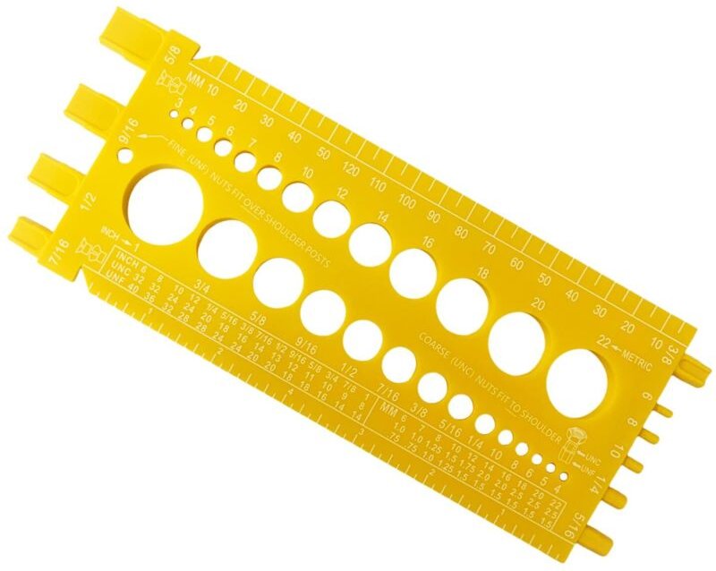 1-teiliger Schraubenmesser, Messlineal für Schrauben und Muttern, tragbares Mutternwerkzeug, Bolzen- und Mutternidentifi...