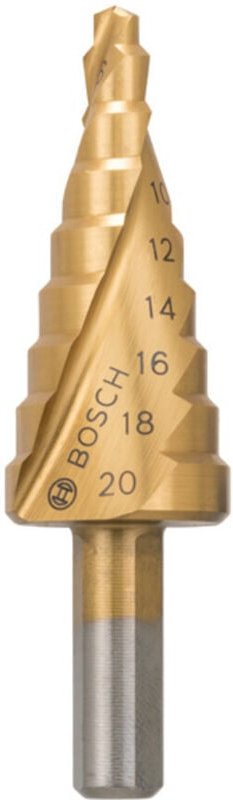 Stufenbohrer HSS-TiN, 4 - 20 mm, 8 mm, 75 mm, 9 Stufen - Bosch