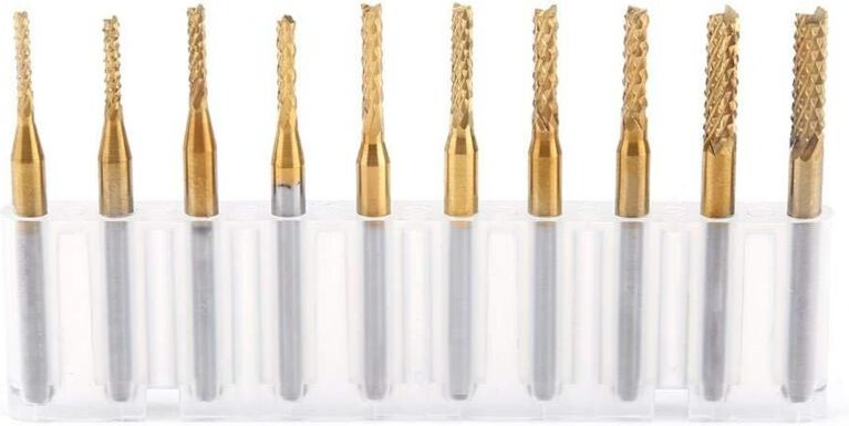 10 stücke Schaftfräser 1,5mm-3,175mm Titan Wolframkarbid Fräser Bohren Fräser Schneidwerkzeuge