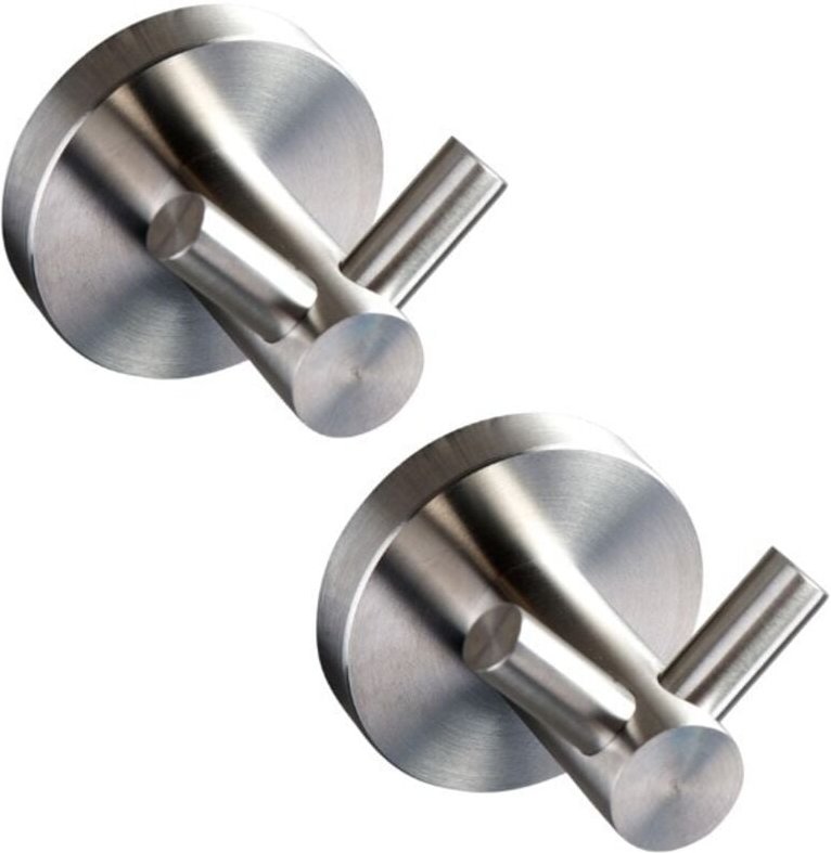 Linghhang - Spezieller Handtuchhalter mit Zwei Edelstahlhaken, Badezimmer-Hakenhalter, Kleiderhaken für Handtücher (Edel...