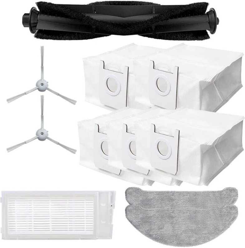 Hepa-Filter Seitenbürsten Mopptuch Staubbeutel für Xclea H30 Plus Roboter